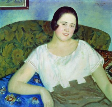 portrait of i ivanova 1926 Boris Mikhailovich Kustodiev Oil Paintings